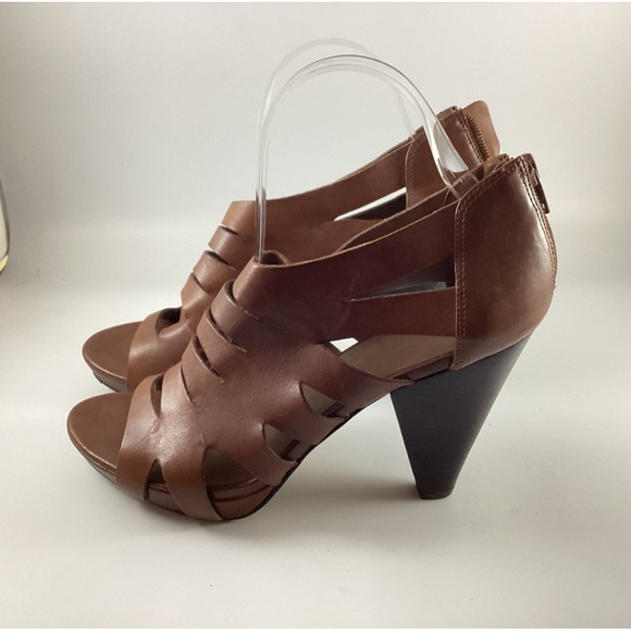 Franco Sarto Shoes - Franco Sarto Women’s Gladiator L-Crest Size 8.5 Light Brown Cone Heel Shoes